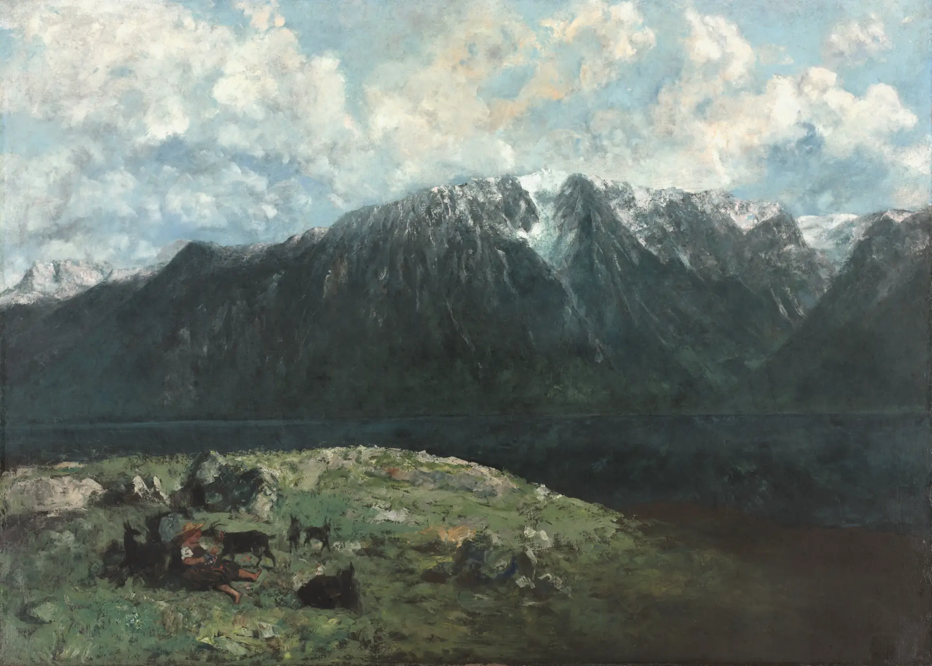 Panoramic View of the Alps, Les Dents du Midi by Gustave Courbet