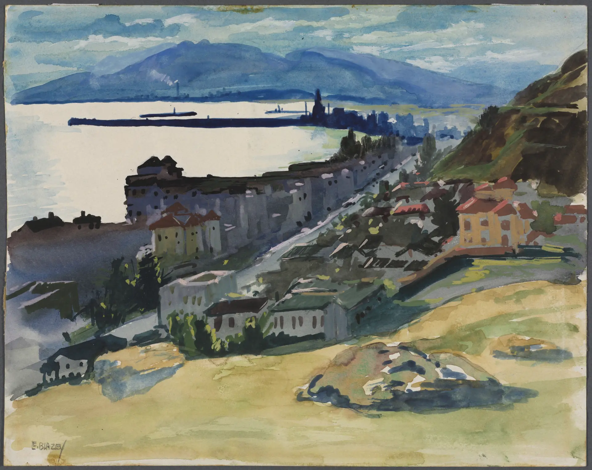 Malaga Harbor by Lawrence Blazey